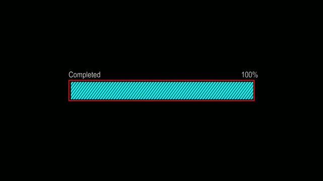 100 percent completed progress bar loading icon