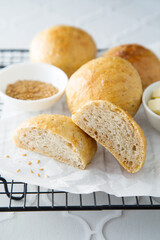 Obraz premium Homemade buns with seeds