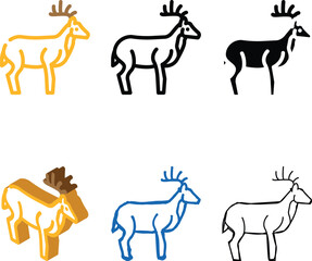Fototapeta premium deer animal color icon vector. series deer animal sign. isolated symbol illustration