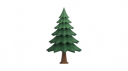 Fototapeta premium 3D vector stylized pine tree illustration isolated on white background for winter forest nature graphic design and holiday seasonal concepts
