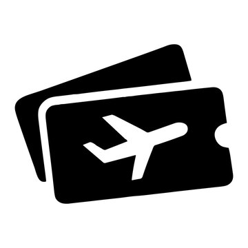 Stacked airline boarding passes featuring an airplane silhouette on tickets, representing flight reservations, boarding passes, air travel booking, departure and travel documents.