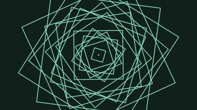 Geometric Spirals Moving Calmly Through Dark Background