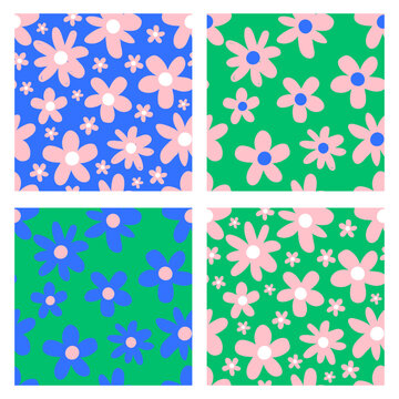 Seamless pattern with  flowers. Perfect for wallpaper, gift paper, greeting cards. Vector hand drawn illustration