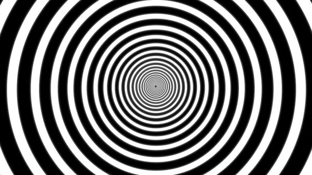Hypnotic Black And White Circle Illusion Video Animation Abstract Spiral Motion