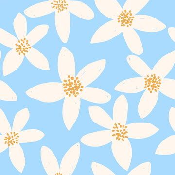 Seamless pattern with  flowers. Perfect for wallpaper, gift paper, greeting cards. Vector hand drawn illustration