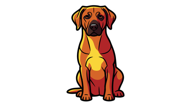 Golden Rhodesian Ridgeback dog vector illustration design isolated on a white background for professional creative pet branding projects