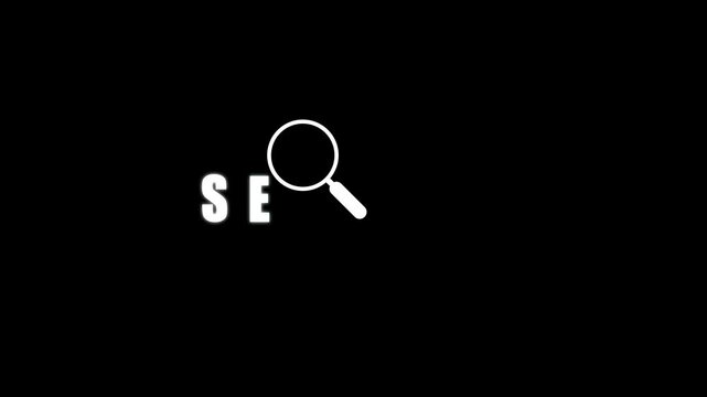 Magnifying glass on the word. Magnifying icon with searching concept. Magnifier button.