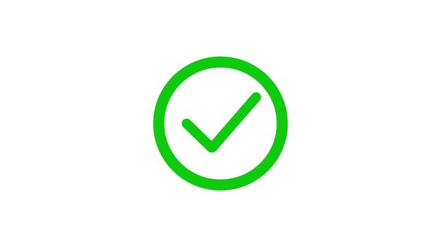 Tick mark animation showing approval, success, confirmation, or correctness.