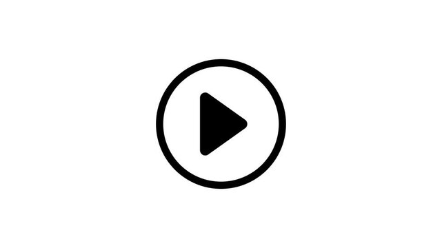 Interactive play and pause button animation with seamless video transitions.