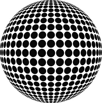 Abstract Halftone Dot Sphere Vector Illustration