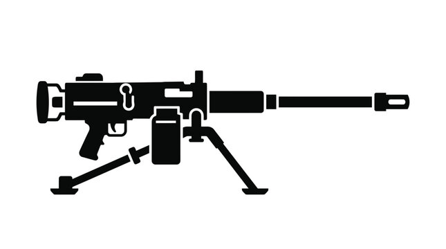 Heavy Machine Gun Icon Silhouette