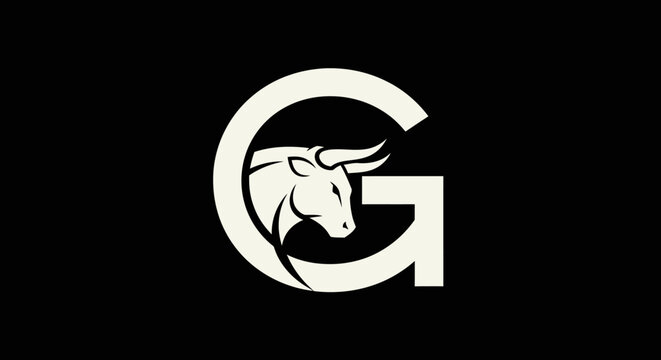 Modern bull head monogram logo inside letter G.
