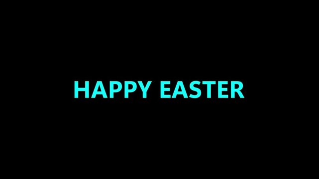 Happy easter text animation writes seasonal greeting lines using neon. Invitations display a happy easter text animation layout process panel. Creative happy easter text animation loop tool.