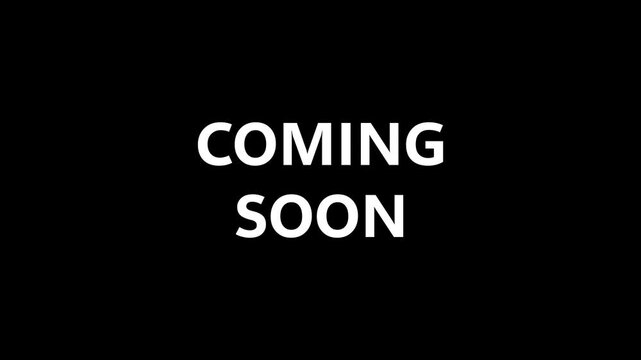 Coming soon text animation previews product launch updates via clouds. Advertising headers implement a coming soon text animation clip asset. Clean coming soon text animation template track.