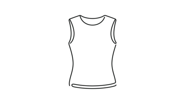 Sleeveless Shirt Icon Vector Simple Outline Graphic