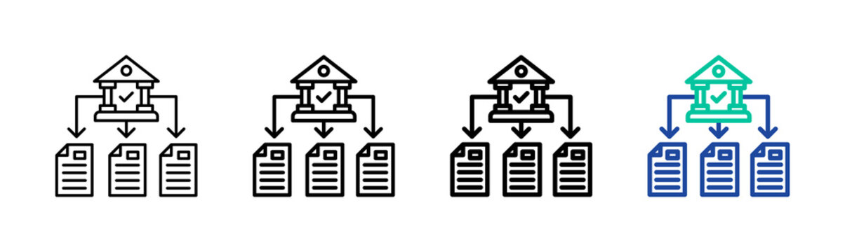 Distributed Ledger Outline Icon Collection