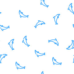 Fototapeta premium dolphin water mammal animal vector seamless pattern dolphin water mammal animal sign illustration