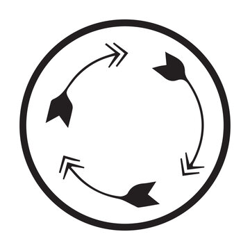 Update Refresh Arrow Symbol Minimal Line Style Editable Vector Graphics