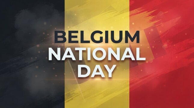 Belgium national day colorful tricolor flag design