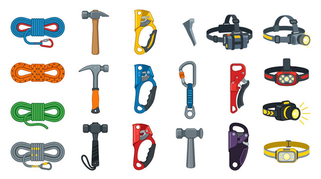 Climbing Gear Equipment Tools.
