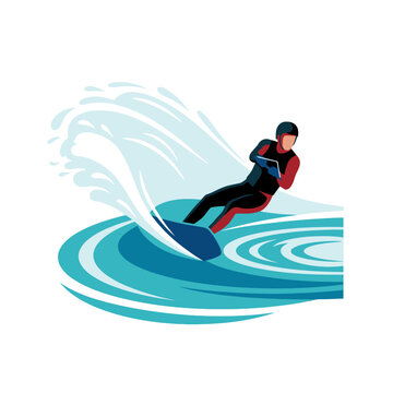 Professional Surfer Riding Ocean Waves Gracefully.
