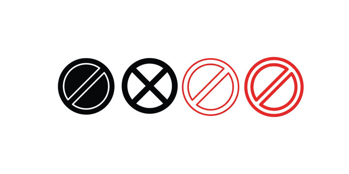 Symbols indicate prohibition against certain actions on signs
