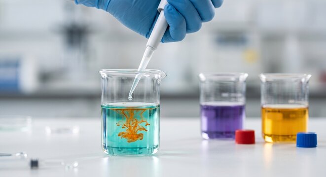 Comparative Laboratory Assay Droplet Bloom In Glass Beaker Setup