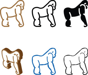 Fototapeta premium gorilla animal color icon vector. gorilla looks animal sign. isolated symbol illustration