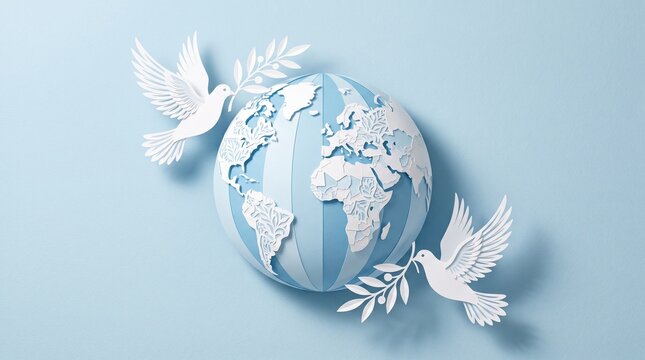 International peace day september 21 global harmony and unity concept