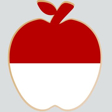 Creative Indonesian flag colored apple vector icon
