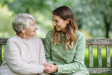 Fototapeta premium Empathetic Caregiver Portrait Showing Kindness and Support