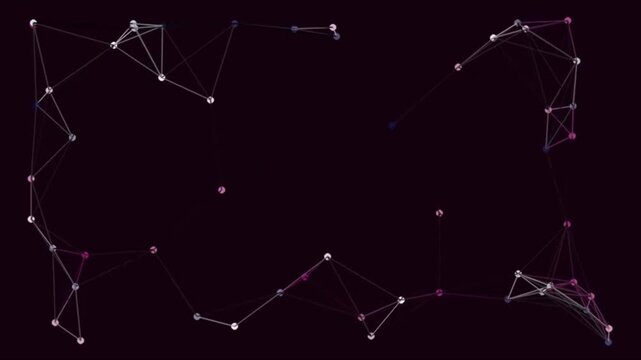 animate network connections graph with nodes and lines
