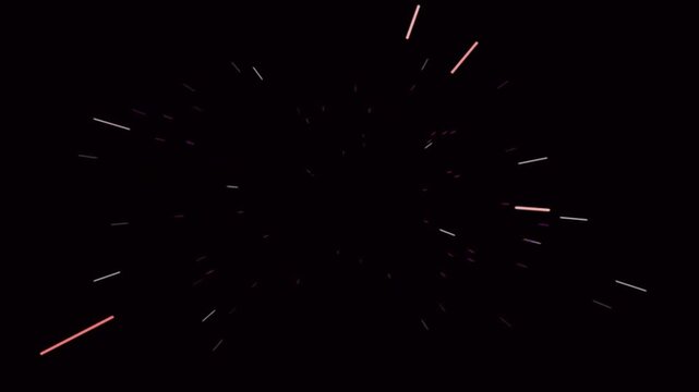 animate colorful streaks flying against black background