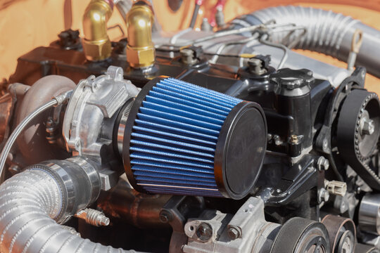 Car naked air filter to a high flow air intake to turbocharger