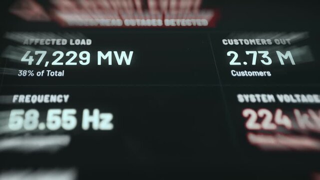 Blackout control dashboard indicates a Blackout Event and number of customers currently without power