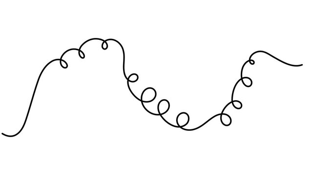 Freedom and endless squiggle continuous one line art single drawing on white background minimalist idea for motion graphics, UI animation, explainer video, branding and digital content animation video
