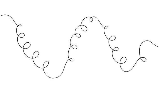 Freedom and endless squiggle continuous one line art single drawing on white background minimalist idea for motion graphics, UI animation, explainer video, branding and digital content animation video