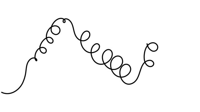 Freedom and endless squiggle continuous one line art single drawing on white background minimalist idea for motion graphics, UI animation, explainer video, branding and digital content animation video