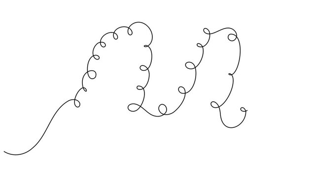 Freedom and endless squiggle continuous one line art single drawing on white background minimalist idea for motion graphics, UI animation, explainer video, branding and digital content animation video