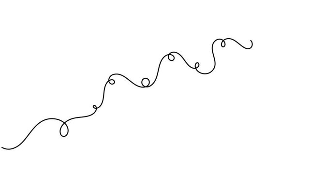 Freedom and endless squiggle continuous one line art single drawing on white background minimalist idea for motion graphics, UI animation, explainer video, branding and digital content animation video