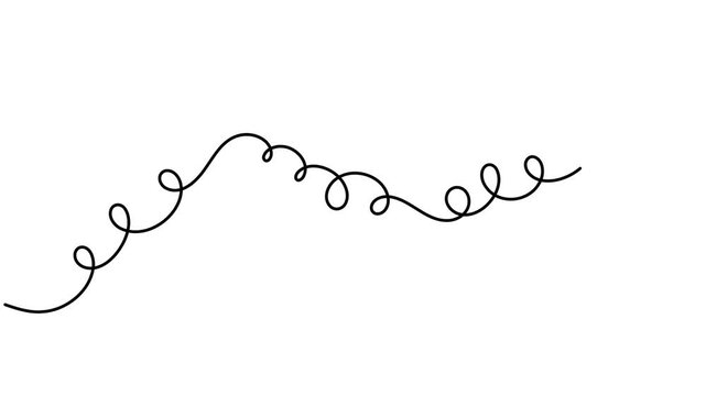Freedom and endless squiggle continuous one line art single drawing on white background minimalist idea for motion graphics, UI animation, explainer video, branding and digital content animation video