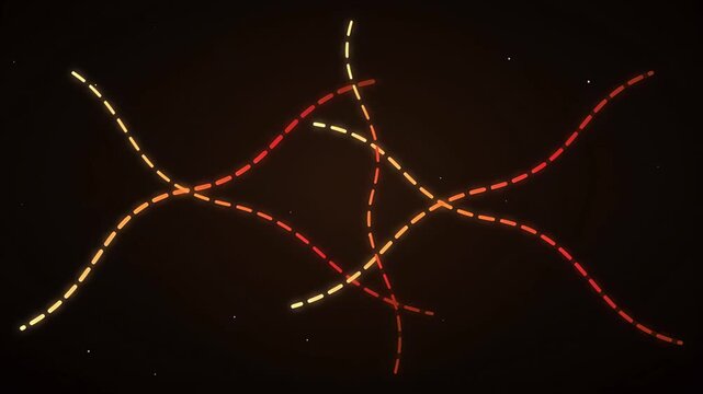Abstract glowing pathways crisscrossing the screen dynamic energy flow connecting multiple points in space on a deep black background