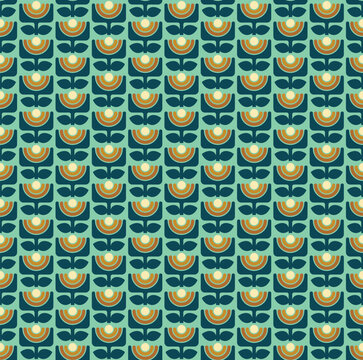 abstract retro flower seamless pattern wallpaper

