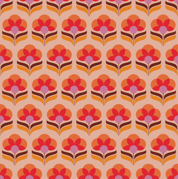 abstract retro flower seamless pattern wallpaper
