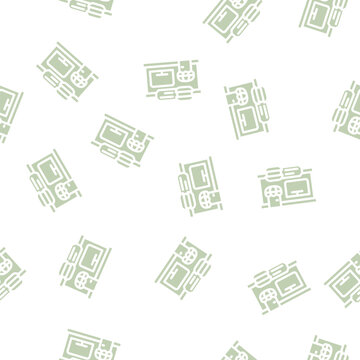 eatery building glyph vector seamless pattern. eatery building signthin illustration