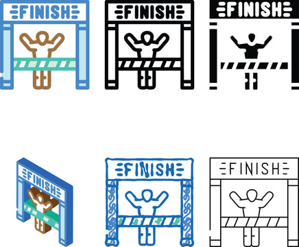 marathon mix finish line progress color icon vector. marathon finish line progress sign. isolated symbol illustration