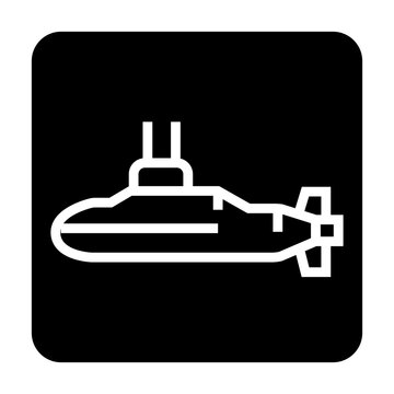 submarine black line icon. Vector isolated element.
