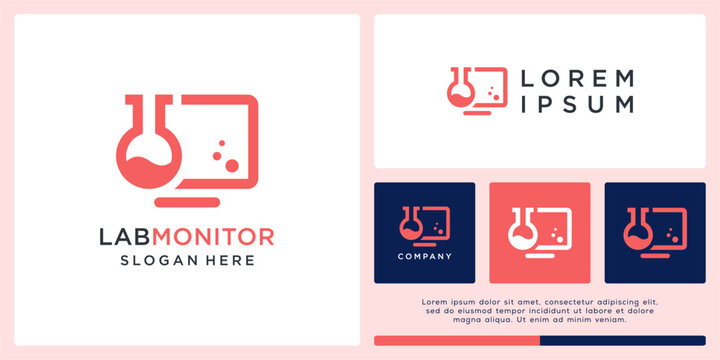 Lab monitor logo design template