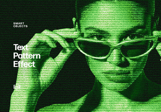 Text Pattern Photo Effect For Poster And Social Media Design