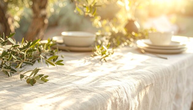 Fresh green herbs scattered on white marble surface.